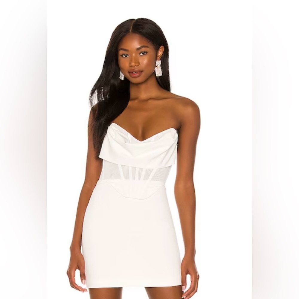 NBD Connor Mini Dress in White in size M